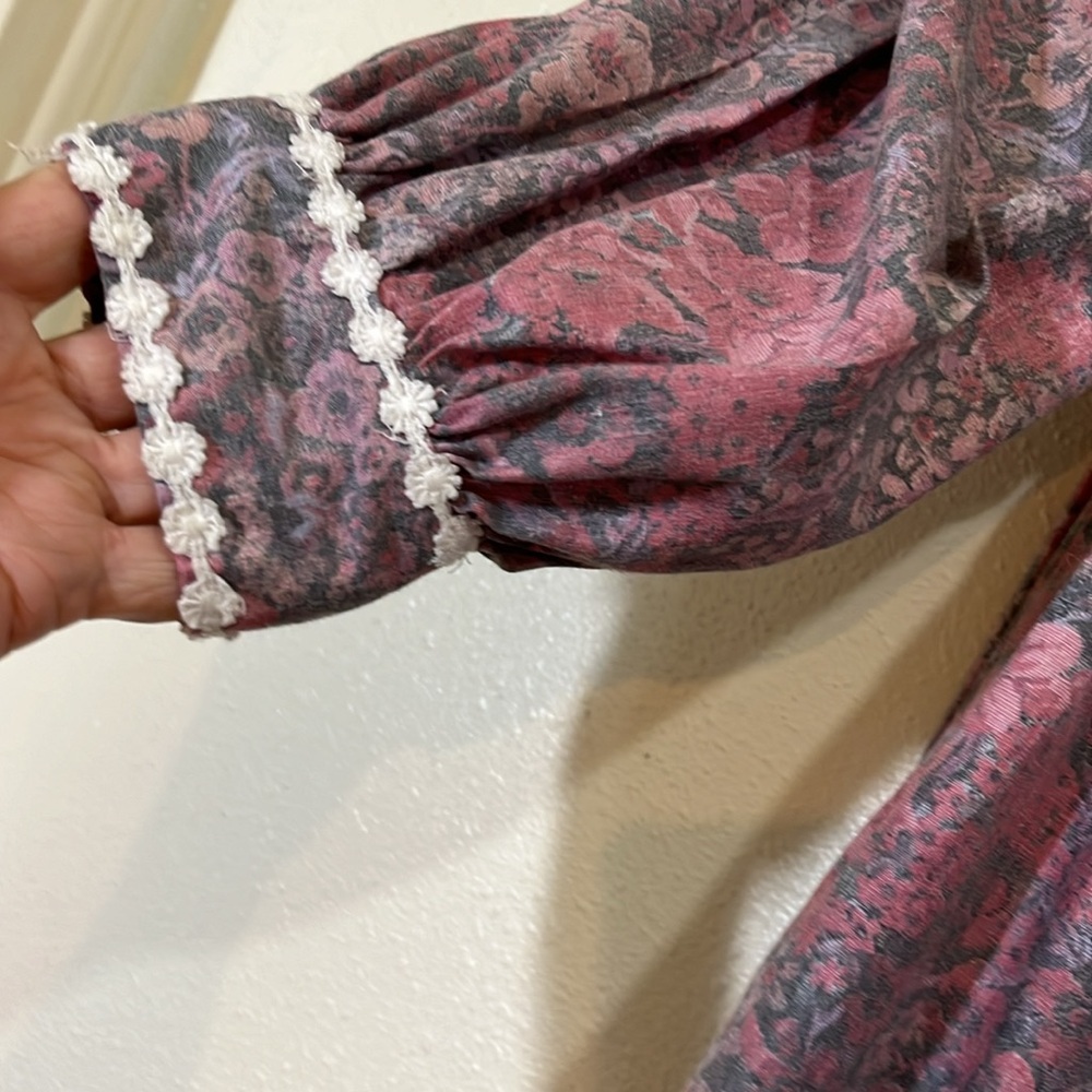 Vintage 80’s Sarah Kent girl’s floral dress with lace bib. Size 5 - Picture 3 of 12
